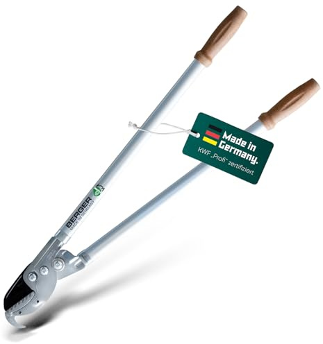 BERGER Amboss Astschere C4255 | Profi-Astschere | Mit Korkgriff, Reißhaken & Kraftübersetzung | Hochleistungsstahl | Für Hart- & Totholz bis Ø 40 mm | KWF-zertifiziert