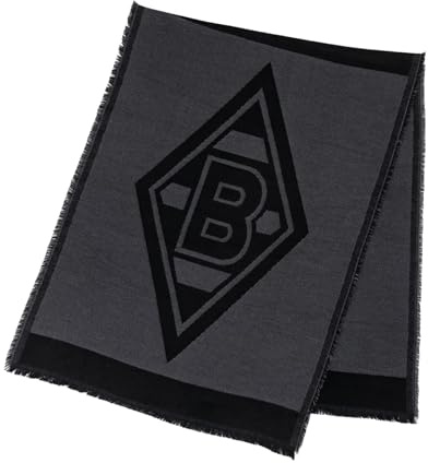Borussia Mönchengladbach Modeschal „Raute“ – Offizieller Fanartikel | mit Vereinslogo | weiche Qualität | ca. 70x180 cm | eleganter Schal für Stadion & Alltag