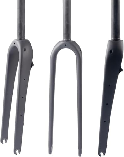 Forcella Gravel Carbon 700C (T800), Forcella Anteriore per Bici da Strada 1-1/8 Pollici Dritto/Conico, Mozzo QR 9 x 100 mm, Freno a Disco Flat Mount - Ultraleggera B,Straight