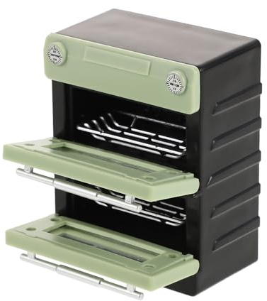 Alasum Miniature Double-layer Oven for Dollhouse Kitchen Play, Realistic Plastic Mini House Oven Accessory, Pretend Cooking Appliance for ’ Miniature Furniture Set
