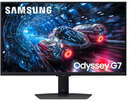 Samsung Odyssey Gaming G7 LS27FG702EUXXU 27 4K UHD Max 360Hz IPS Gaming Monitor - 3840x2160, HDMI 2.1, 360Hz FHD/180Hz 4K, 1ms, HDR10 USB, Displayport, Height Adjust (Renewed)