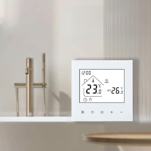 Dolvitrny Panel termostato programable para calefacción eléctrica de suelo, control de caldera de pared con programación semanal, carcasa ABS ignífuga IP20 (calefacción de caldera de gas)