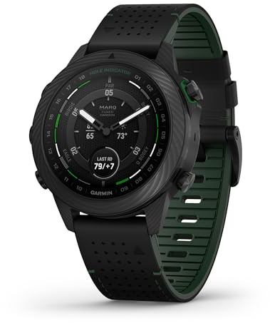 Garmin MARQ Golfer (Gen 2) Carbon Edition Smartwatch, Fused Carbon Fiber Case, Sapphire Lens, AMOLED Display, Advanced Golf Features & Virtual Caddie, Black Hybrid Strap, 010-02722-20 (Renewed)