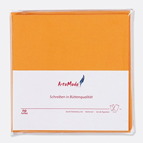 ARTOZ SET quadratisch Farbe: Orange 10x Klappkarten 10x Briefumschläge Serie 1001 im SET ArtoModo Format: 160 x 160 mm
