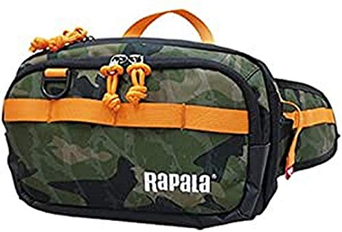 Rapala - Angeltasche Jungle Hip Pack - Angelkoffer in Gürtelgröße - Für Angelzubehör - Hauptfach mit Reißverschluss - Seitentaschen - Hüftgurt - Befestigungspunkte - 32 x 21 x 13cm - Grün/Gelb