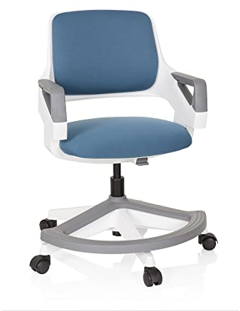 hjh OFFICE Kinder- & Jugendstuhl Kid Flex – Mitwachsender Drehstuhl mit Verstellbarer Rückenlehne, individuell anpassbar, 4–14 Jahre, Blau/Grau