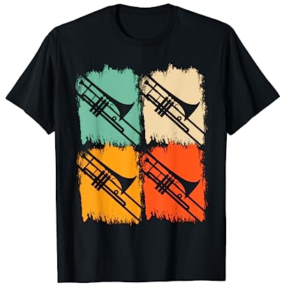 Pop Art Posaunist Posaunenspieler Geschenk Retro Posaune T-Shirt