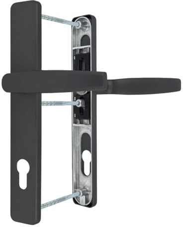 Premium Drückergarnitur Victory DHS 92mm - Rechteckig - Griff-Griff, Farbe:Grau RAL 7016, Schildbreite:25mm