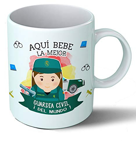 Planetacase - Taza Desayuno Guardia Civil - Regalo Original - Cerámica 330 mL - Apta para Microondas y Lavavajillas - Diseño Resistente - Guardia Civil (Ella), Cerámica
