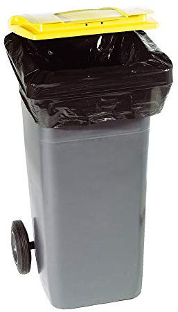 Müllbeutel, Müllsäcke, Mülltüten | Container | 330 Liter | Schwarz | Dicke 30 µ | Packung mit 100 Stück