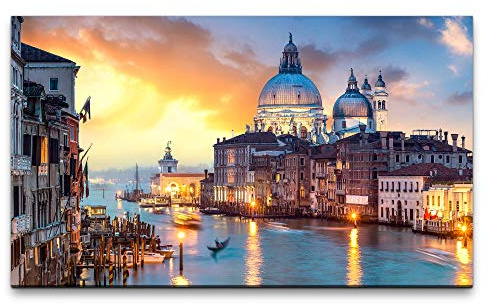 Paul Sinus Art Bilder XXL Venedig Panorama 120x70cm Wandbild auf Leinwand
