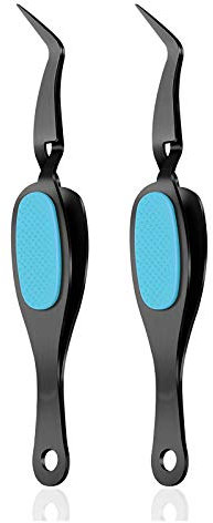 2Pcs Craft Tweezers - Stainless Soft Gripping Reverse Grip Precision Tweezers for Craft, Jewelry, Beading, Electronics, Laboratory Work (Black)