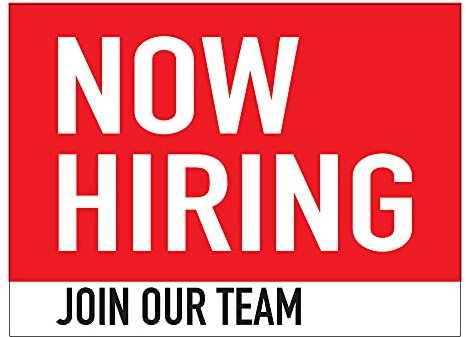 Large 12x18 Now Hiring Join Our Team Window & Vehicle Decal - Weather and UV Resistant - Outdoor Durability