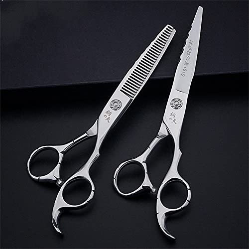 XJST 6,0-Zoll-Professionelles Haar-Schneideschere-Set, 440C Edelstahl Gerade Schere & Dünnerschere, Für Salon Barber, Männer, Frauen, Kinder Und Erwachsene
