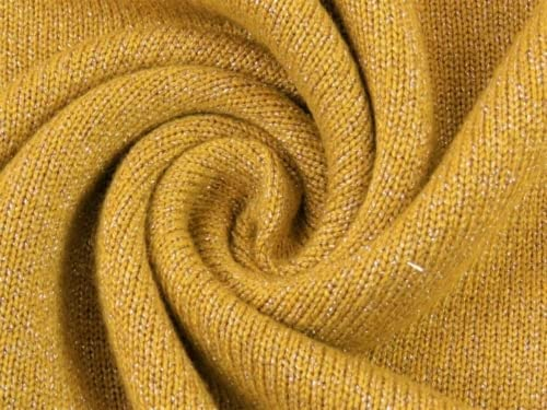 Shine Lurex Stretch-Strickstoff, Meterware, Gelb