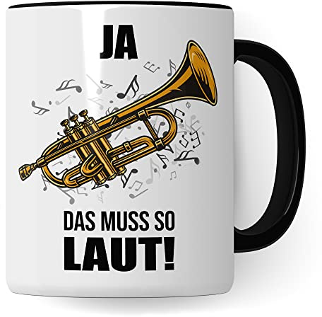 Trompete Tasse - Musik Geschenk für Trompeter - Kaffeetasse Musiker Trompetenspieler - Instrument Geschenkideen Becher Blechbläser Spruch Kaffeebecher