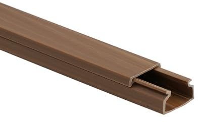 10m KOMIB Kabelkanal/Kabelkanäle/Kabelführung - Verschiedene Größen und Farben - Schraubbar - 5 x 2m Stangen - (Braun - Holz Design, 20 x 10 mm)