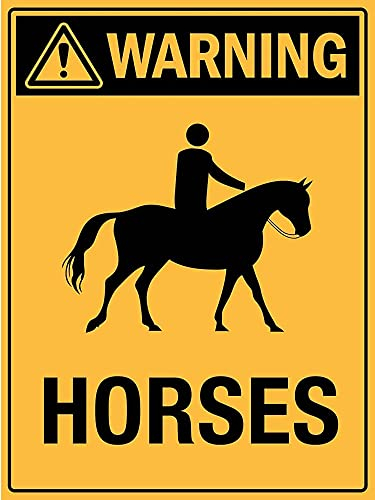 Segnali Di Avvertimento, Attenzione Cavalli Cartelli Segnale Di Pericolo Retrò Targhe In Metallo Poster,Segno Plaque Per Negozio,Proprietà Privata,Casa,20X30Cm