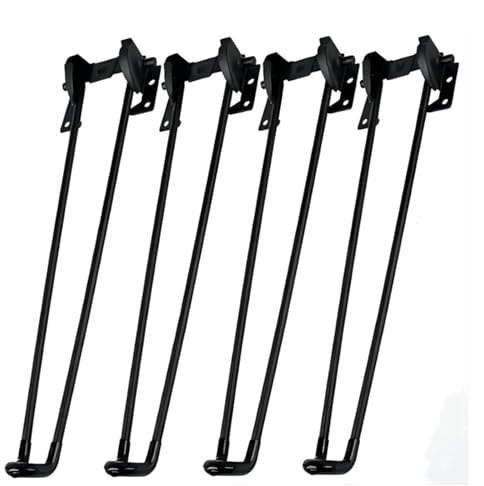 DSWZLQDXB 4 Stück Outdoor klappbar Haarnadel Tischbeine,Stealth Möbelfüße,Computer Schreibtisch Tischbeine,U-förmig abnehmbar Eisen Tischbeine Möbel Hardware,Aufbewahrungsfüße,Schwarz (51cm)