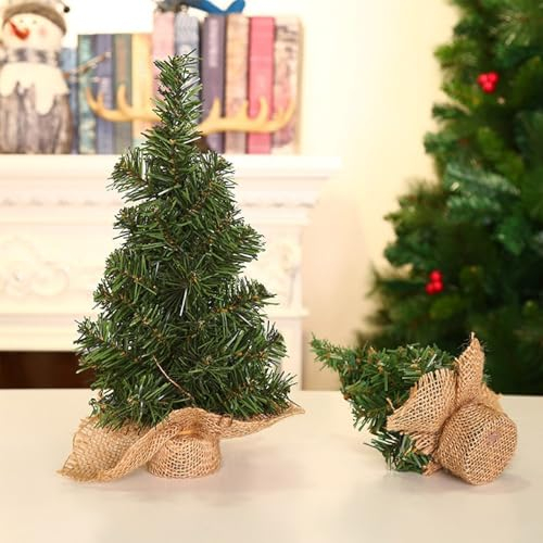 2 Stück Künstlicher Weihnachtsbaum Mini Weihnachtsbaum Kleine Tannenbäume Deko Tisch Weihnachtsbaum für Weihnachtsdeko Tischdeko(20cm und 30cm)