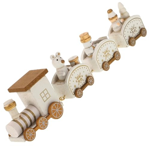 ABOOFAN Weihnachtsfiguren Klein Weihnachtsdeko Zug 2st Weihnachtsdeko Weiß Hölzern Esstisch Kind Kleiner Zug