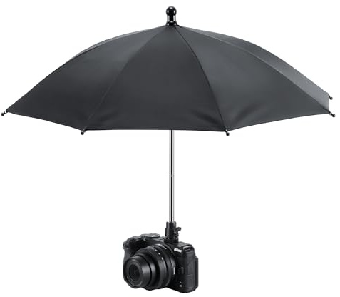 Updated 50cm Hot Shoe Umbrella, DSLR Mirrorless Camera Protect Umbrella Rain Cover Protector Sunshade, Protects Camera from Rain, Bird Drop, Strong Sunlight, Snow, Waterproof Camera Umbrella