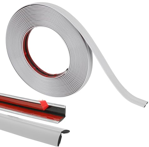 Molduras decorativas autoadhesivas, 10 m x 2 cm, moldura de pared, techo, pared, espejo, esquina, armario, armario y revestimiento automático, cortar y pegar (blanco)