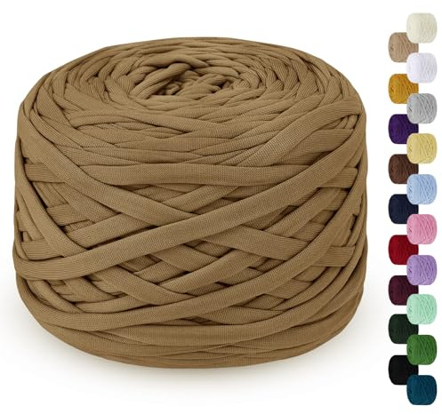 LEREATI Fettuccia per Borse a Uncinetto 285g/100m Cordino per Borse Uncinetto, Filato Cordoncino per Cestini, Tappeti, Fai da Te, Decorazioni, Artigianato (Alpaca)