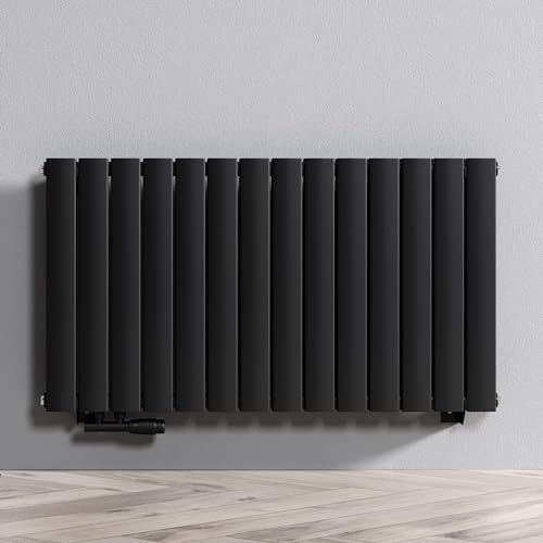 Mai & Mai Badheizkörper flach BxH 108x60cm in Anthrazit Mittelanschluss Paneelheizkörper Vertikal Badheizung zweilagig aus Stahl