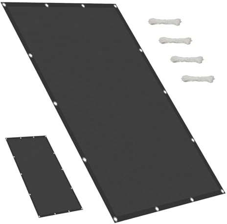Sonnensegel 3.5 x 7 m Sonnenschutz Sonnensegel Nach Maß PES Sonnenschutz UV Schutz mit Ösen für Balkon Garten Terrasse, Dunkelgrau