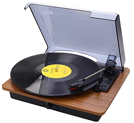 Giradischi Retro, Radio FM Mini Altoparlante Bluetooth Giradischi in Vinile Giradischi fonografici Vintage protettivi