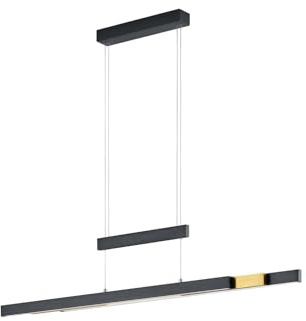 lightling LED Pendellampe Tina, 4 fach Touch, Ein- und Ausschalter, Up and down Beleuchtung, Lichtfarbe einstellbar, höhenverstellbar, ausziehbar, Höhe 150 cm, Breite 150 cm, schwarz matt