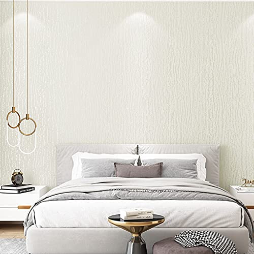Generic Wallpaper, Peel and Stick Wallpaper Non-Woven Self-Adhesive Wallpaper Diatom Mud Plain Color Bedroom Warm Home Background Wall Self-Adhesive Wallpaper/White/0.53 * 10M