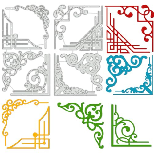 BENECREAT 2 st hörnskärningsmunstycken, album kolstål mall metall prägling schabloner för dekoration av papperskort gör-det-själv scrapbooking hantverk heminredning