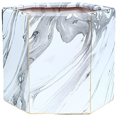 ZONABSQQ Gartentöpfe Sechseckiger Keramik-Blumentopf mit Wassermuster, Sukkulenten-Kaktus-Blumentopf mit Abflussloch für drinnen und draußen Pflanzbehälter