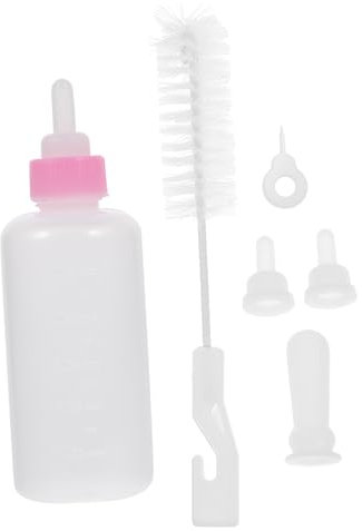 VILLFUL 6-teiliges Futterset für Kätzchen und Welpen Kätzchen-Flaschen-Set für Neugeborene Haustiere Weiche Silikonnippel Futterflaschen für Haustiere