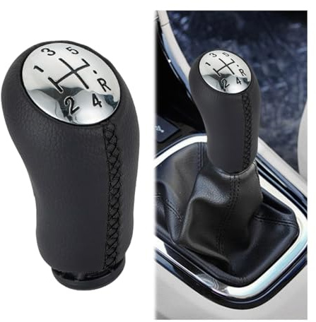 Adunsiaoto Pomos Palanca Cambios, 5 Velocidades Pomo Palanca Cambios Coches, Universal Cambio Marchas Coches, Cambio Marchas De Palanca Del Adaptador, Pomo Cambio Manual Automático(Línea Negra)