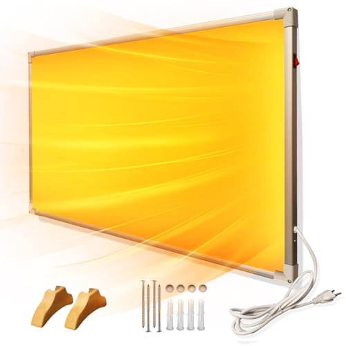 Infrarotheizung 530W, 2 IN 1 Standgerät & Wandmontage Infrarot Heizstrahler Heizpaneel, Leise Elektroheizung Infrarot,Infrarot Heizung mit Thermostat für Haushalt