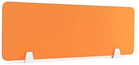 Brise-vue acoustique pour comptoirs et bureau - Installation facile - Panneau de séparation avec déflecteur amovible - Bords arrondis - Orange - 100 x 30 cm