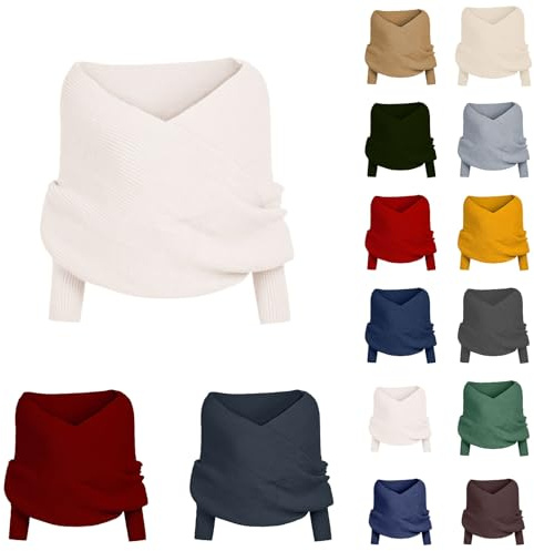 Schal Mit Ärmeln Strick Winter Ärmelschal Warm Gestrickter Elegant Wickelschal Sweater Scarf Mode Winterschal Elegante Einfarbig Wrap Schal Shawl Cape Strickschals Schal Umhang