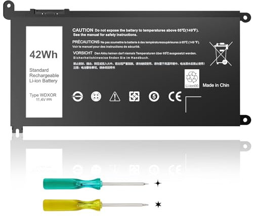 WDX0R WDXOR Replacement Laptop Battery for Dell Inspiron 13 15 5000/7000 Series, 5770 5567 7579 7573 7378 5565 5378 5379 5767 Latitude 3490 3390 3190 P69G FW8KR 11.4V 42Wh