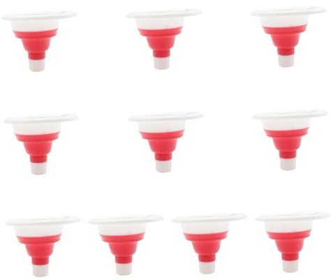 PAMINGONO 10pezzi Imbuto Silicone Pieghevole Telescopico Per Trasferimento Liquidi Utensile Da Cucina Pratico e Facile Da Pulire Colore Casual
