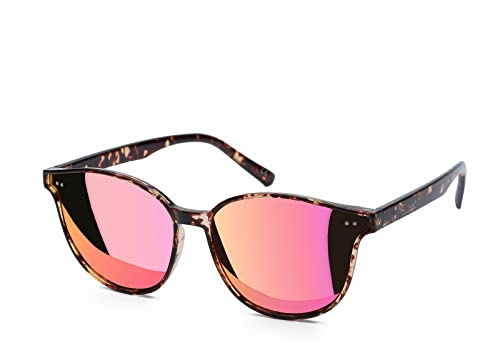 Sumato Katzenauge Damen-Sonnenbrille, Spiegelnde Trendy Linsen, UV400-Abschirmung