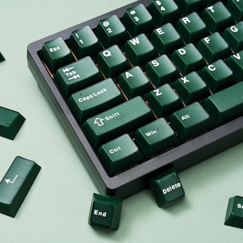 Tastenkappen Der Jade Serie, Minimalistische Double-Shot ABS Cherry Profile Keycap für Mechanische Tastaturen(Green)