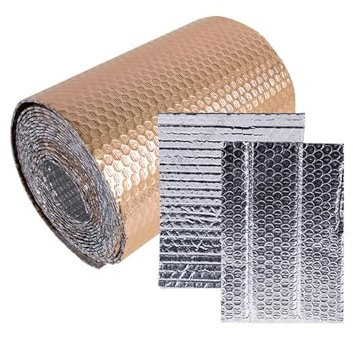Feuille de radiateur réfléchissante à Bulles Thermiques, Isolation phonique pour Voiture, Tapis insonorisant, Isolation Thermique et phonique, Accessoires en Mousse à cellules fermées (1 x 2