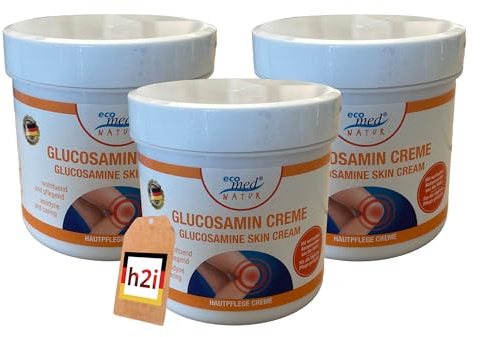 h2i Glucosamin Creme | 3 x 250 ml | wohltuende und pflegende Hautpflege mit Olivenöl Sheabutter Arnika & Campher
