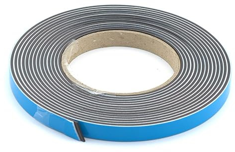 12.7mm x 5 Metre Magnetic Tape with White Foamed Adhesive Backing - Side A