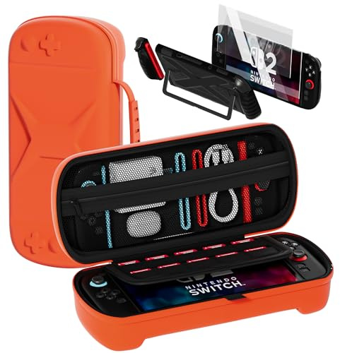 QUAGGY Designed for Switch 2 Console (2025), Travel Case with 10 Game Cartridges Slots, TPU&PC Ultra-Slim Protective Case for Nintendo Switch 2 and JoyCon Controller Accessories Bundle