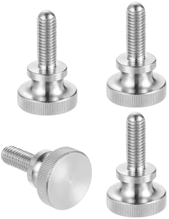 sourcing map M8x25mm Knurled Thumb Screws, 304 Stainless Steel Diamond Head Thumb Screws Metric Knurled Head Bolts with Shoulder Grip Knobs Hand Tighten Thread Fasteners, 24mm Dia. 4 Pcs