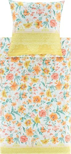 Bassetti Bettwäsche Casablanca Feinsatin gelb Größe 1x 155x220 cm + 1x 80x80 cm